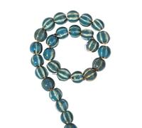 GAOJUDAF 28 cuentas de cerámica for manualidades con diseño floral de calabaza, cuentas espaciadoras naranjas de 11,5 x 2,3 mm, resistentes a las grietas.(Blue)