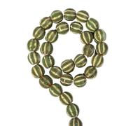 GAOJUDAF 28 cuentas de cerámica for manualidades con diseño floral de calabaza, cuentas espaciadoras naranjas de 11,5 x 2,3 mm, resistentes a las grietas.(Green)