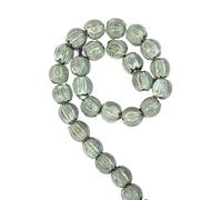 GAOJUDAF 28 cuentas de cerámica for manualidades con diseño floral de calabaza, cuentas espaciadoras naranjas de 11,5 x 2,3 mm, resistentes a las grietas.(Light green)