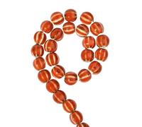 GAOJUDAF 28 cuentas de cerámica for manualidades con diseño floral de calabaza, cuentas espaciadoras naranjas de 11,5 x 2,3 mm, resistentes a las grietas.(Orange)