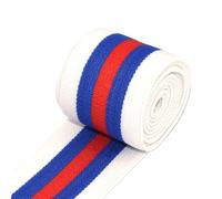 GAOJUDAF Cinta elástica a rayas for diademas y cinturillas, correa elástica fuerte for costura DIY, 1 pieza(White blue red)
