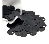 GAOJUDAF Lentejuelas planas grandes, fáciles de usar, diámetro 10-30 mm, peso 10 g, agujero grande, redondas, sueltas, for manualidades creativas.(Black,20mm)