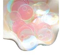 GAOJUDAF Lentejuelas planas grandes, fáciles de usar, diámetro 10-30 mm, peso 10 g, agujero grande, redondas, sueltas, for manualidades creativas.(Clear pink,20mm)