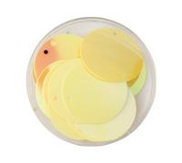 GAOJUDAF Lentejuelas redondas grandes de 30/40/50 mm for manualidades, con agujeros laterales, accesorios de costura manual, 10 g(Yellow,50mm)