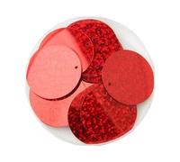 GAOJUDAF Lentejuelas redondas grandes de 30/40/50 mm for manualidades, con agujeros laterales, accesorios de costura manual, 10 g(Red,30mm)