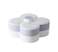 GAOJUNAN Bowl Frutero Decorativo de Cocina Caja de frutas giratorias creativas dulces Pétalo plástico Placa fruta dividida Snack Candy Nuts Tats Almacenamiento Encimera de Cocina(White gray)
