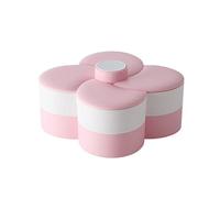 GAOJUNAN Bowl Frutero Decorativo de Cocina Caja de frutas giratorias creativas dulces Pétalo plástico Placa fruta dividida Snack Candy Nuts Tats Almacenamiento Encimera de Cocina(Pink white)