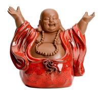 GAOJUNAN Estatua Buda Decoración Zen Patio Estatua De Buda Sonriente Cerámica 5,7 Pulgadas, Pequeña Y Bonita, Decoración del Hogar, Adornos Creativos Figuras de Budas