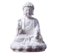 GAOJUNAN Estatua Buda Decoración Zen Patio Estatuas De Buda Cerámica 6,7 Pulgadas para Decoración del Hogar, Pequeña Estatua, Interior Y Exterior Figuras de Budas(White)