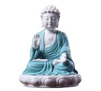 GAOJUNAN Estatua Buda Decoración Zen Patio Estatuas De Buda Cerámica 6,7 Pulgadas para Decoración del Hogar, Pequeña Estatua, Interior Y Exterior Figuras de Budas(Blue)