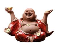 GAOJUNAN Estatua Buda Decoración Zen Patio Pequeña Estatua De Buda Sonriente Feliz Linda Figura Monje Figuras de Budas(C)