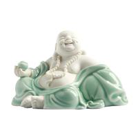 GAOJUNAN Estatua Buda Decoración Zen Patio Pequeña Estatua De Cerámica Buda Sonriente Feliz Afortunada para La Buena Suerte Y Prosperidad Figuras de Budas(D)