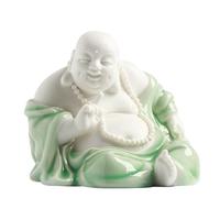 GAOJUNAN Estatua Buda Decoración Zen Patio Pequeña Estatua De Cerámica Buda Sonriente Feliz Afortunada para La Buena Suerte Y Prosperidad Figuras de Budas(B)