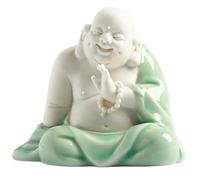 GAOJUNAN Estatua Buda Decoración Zen Patio Pequeña Estatua De Cerámica Buda Sonriente Feliz Afortunada para La Buena Suerte Y Prosperidad Figuras de Budas(C)