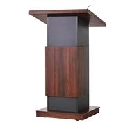 GAOJUNAN Podium Escritorio de Pie Podios De Madera con Ruedas, Atriles Púlpitos Almacenamiento para Iglesias, Soporte Podio Diseño Superficie Inclinada Seminarios(Teak)