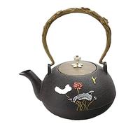GAOJUNAN Tetera Tradicional,China Tetera De 40,5 Oz/1,2 L, Teteras Hierro Fundido, Japonesas, Loto, Cocina Casera Amante