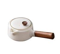 GAOJUNAN Tetera Tradicional,China Tetera de cerámica con Mango Lateral Madera, Juego té Porcelana Kung Fu y decoración Muebles Amante(Outline in Gold)