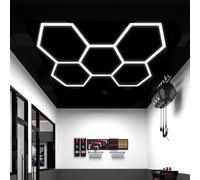 GAOJYLF Luces LED hexagonales ultrabrillantes de 5/14 rejillas con diseño de panal para pared de garaje, luces LED de techo para peluquería, garaje, gimnasio, almacén, taller de coches. hexagon-5