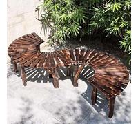 Gaommini Banco de jardín Curvo, Asientos para Patio al Aire Libre, Banco Envolvente para árbol para Muebles, Silla de Patio Trasero, Listones de Madera Maciza Resistentes a la Intemperie(Half Round)