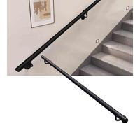 Gaommini Barandillas de Mano de 3FT 5FT 6FT 7FT para escaleras Interiores, Pasamanos de Pared para escaleras de Hierro de Metal Negro Barra de Agarre(480cm)
