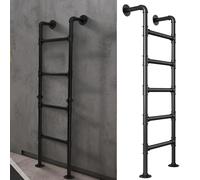 Gaommini Escaleras de Pared para Interiores y Exteriores, Escalera Industrial de Hierro para literas, de 39, 49, 51, 55, 59 y 71 Pulgadas, Escalera de Salida de sótanos, de Metal Negro(130cm/51in)