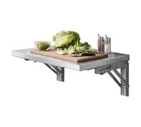 Gaommini Estante desplegable para Ventana de Servicio | Estante Plegable de Acero Inoxidable | Escritorio de Pared Flotante para Camiones de Comida/Cocina/mostrador(L80xW25cm/L31xW10in)