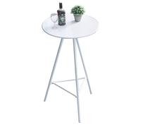 Gaommini Mesa de Bar de cóctel Redonda Blanca con Base de Metal Mesa de Pub bistró para Exteriores | Mesa de café para Bebidas Mesa Auxiliar de Metal | Mesa De Comedor De Desayuno Negra(Blanco,A)