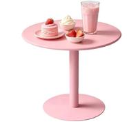 Gaommini Mesa de Comedor Redonda Alta para Desayuno, Mesa de Centro para Bebidas | Mesa De Bar Mostrador Mesas De Pub Bistro | Mesas auxiliares pequeñas para Interior y Exterior(Rosa,60x60x104cm)