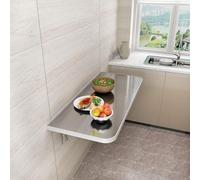 Gaommini Mesa Plegable Montada En La Pared: Capacidad De 100 Libras, Mesa De Comedor De Cocina Plegable, Mesa Colgante para Balcón Al Aire Libre con Soportes De Acero Inoxidable(L120xW30cm/L47xW12in)