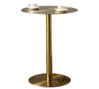 Gaommini Mesa Redonda de Desayuno/Comedor, Mesa Auxiliar de Acero Inoxidable, Mesa de Bar/Bistro para Interiores y Exteriores, Mesa Alta para Bebidas, mesita de Noche.(A,50x50x75cm)