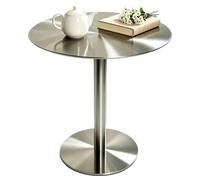 Gaommini Mesita Auxiliar para café Mesita de Bar de Acero Inoxidable | Mesa de comedor con altura de mostrador, mesa de noche con ahorro de espacio, mesa para sofá(Round,80x80x75cm)