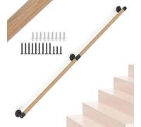 Gaommini Pasamanos de Madera para escaleras Interiores Barandilla de Escalera montada en la Pared - 1m 2m 3m 3,5m 4,5m 5m 6m, pasamanos de Escalera para Porche terraza Corredor lofts jardín(B,540cm)