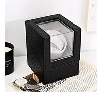 Gaone Enrollador De Reloj Automático Individual con Motor Mabuchi Silencioso Y Fuente De Alimentación Doble Caja De Reloj Mecánica De Cuerda Automática De Cuero PU 4 Configuraciones De Modo De