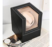Gaone Enrollador De Reloj Automático Individual con Motor Mabuchi Silencioso Y Fuente De Alimentación Doble Caja De Reloj Mecánica De Cuerda Automática De Cuero PU 4 Configuraciones De Modo De