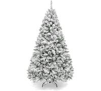 GAONUDAN Árbol de Navidad de 6 pies con Copos de Nieve - Árbol de Navidad Artificial de Primera Calidad con Copos de Nieve Blancos Pesados, liviano y fácil de ensamblar con Soporte de Metal para árbo