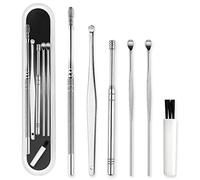 Gaoominy 6 Pcs Conjunto de Selección de Oreja Earpick de Acero Inoxidable Removedor de Cureta de Cera de Oreja Cuchara Limpiadora Espiral Herramienta de Limpieza de Orejas Con Estuche