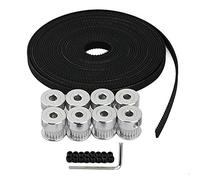 Gaoominy 8unids 5mm 20 Rueda de polea Dentada de Dientes Aluminio + 5 Metros Goma GT2 Lanzamiento de 2mm 6mm Ancho Correa Dentada de la Impresora 3D CNC