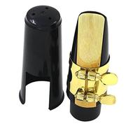 Gaoominy Embocadura de Plastico de Saxofon Alto Boquilla con Tapa de Hebilla de Metal Boquilla de Cojines de Cana