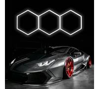 GAORUTO Lámpara De Techo LED Hexagonal para Garaje, Luces De Taller Conectables con Diseño De Panal para Almacén, Taller, Gimnasio, Sótano, Cuarto De Lavado De Autos 3 Hex