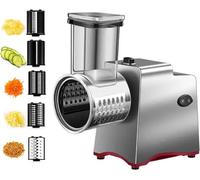 GAORUTO Rallador de Queso eléctrico,rebanador de Verduras, rallador rotatorio eléctrico, Picador, máquina para Hacer Ensalada, rebanador Multifuncional de Acero Inoxidable de Gran diámetro A