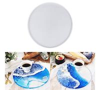 Gaosaili Bandeja grande de silicona de 30 cm, redonda, molde de silicona para fundición de resina epoxi, moldes para la fabricación de bandejas de frutas y bandejas de té