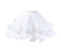 GAOSHA Crinoline - Enagua de longitud corta para niñas y niñas, vestido largo vintage, falda blanca sin aros