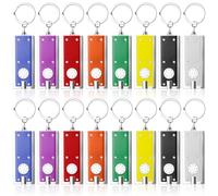 GAOUTO 16 llaveros para linterna, linternas de colores para niños, mini Square LED Keychain Light para emergencias, exteriores, camping, regalos de cumpleaños infantiles
