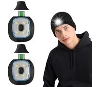 GAOUTO 2 luces LED de repuesto para gorra, luces LED de repuesto para gorro con luz, lámpara de luz impermeable, lámpara de repuesto recargable USB, adecuada para gorro, diadema con luz, luz blanca