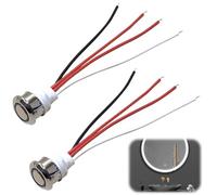 GAOUTO 2 unidades de 12 V LED Touch Dimmer Switch: DC 5-24 V Dimmer LED, Sensor de atenuación continua, interruptor táctil para orificio de montaje de 18 mm, interruptor táctil para luz LED, armario
