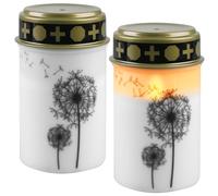 GAOUTO 2 velas LED para tumba, sin llama, velas LED con batería, resistente al agua, para exteriores, luz LED para tumba, adecuada para jardín, decoración navideña, iglesia