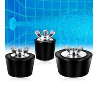 GAOUTO 3 tapones de invierno para piscina, 25-51 mm, boquilla de entrada de goma, con tuerca de ala de acero inoxidable, contra tapones de cierre para piscina, spa, tuberías, accesorios de invierno