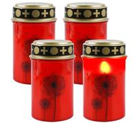 GAOUTO 4 velas LED para tumba, sin llama, velas LED con batería, impermeables para tumbas para exteriores, luz LED para tumba adecuada para jardín, decoración navideña, iglesia