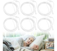 GAOUTO 6 gafas de oxígeno para nariz, tubo de oxígeno de 5 m, gafas de nariz para dispositivo de oxígeno, gafas de nariz con tubo O2 de 500 cm, para terapia respiratoria, color blanco