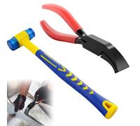 GAOUTO Alicates de plegado de 45°, alicates dobladores con mango antideslizante, alicates de flexión anchos de 22 mm, alicates para doblar chapa con martillo de montaje de goma, chapa 45, herramienta